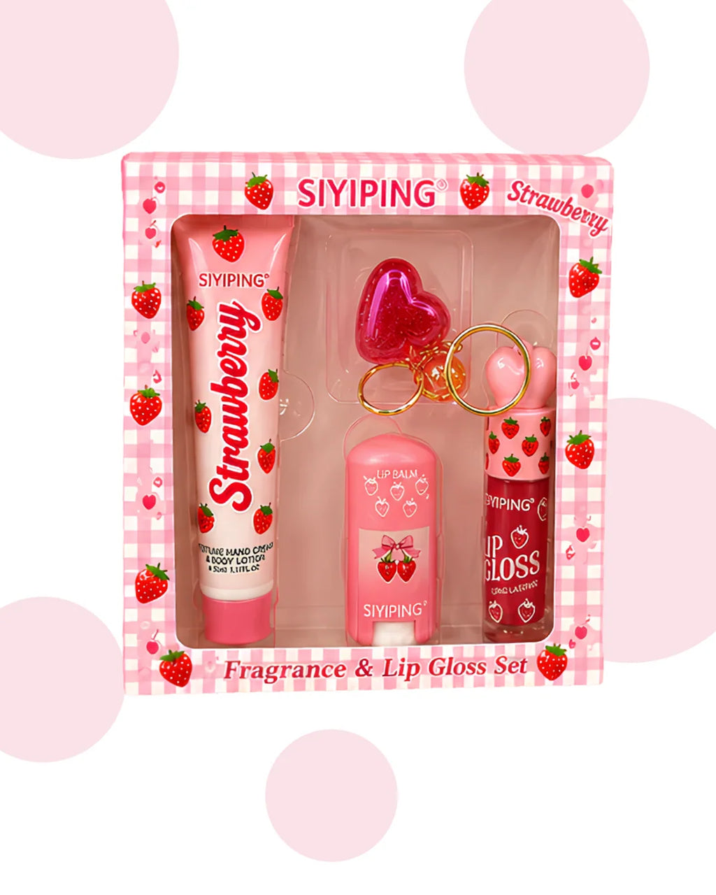Siyiping Strawberry Lotion & Lip Gloss Set