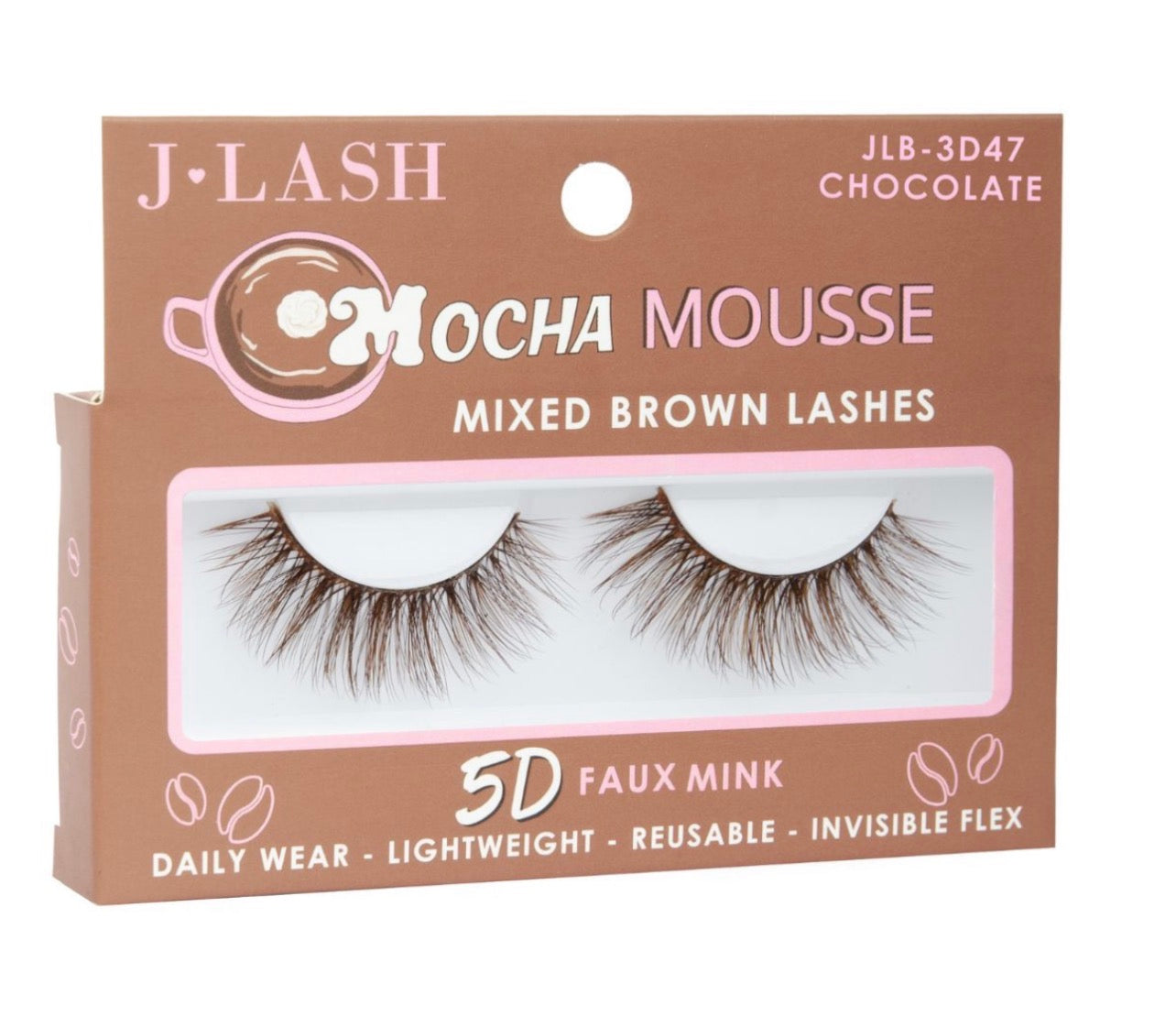 JLASH Mocha Mousse Brown Lashes - Chocolate
