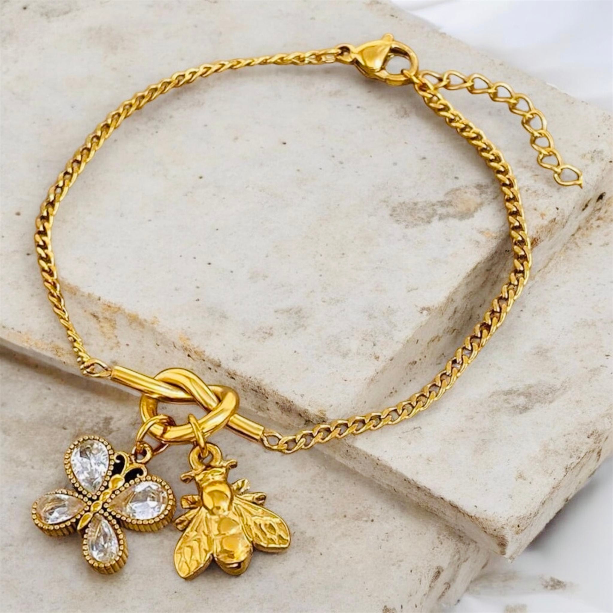 Bee & Butterfly Charm Bracelet