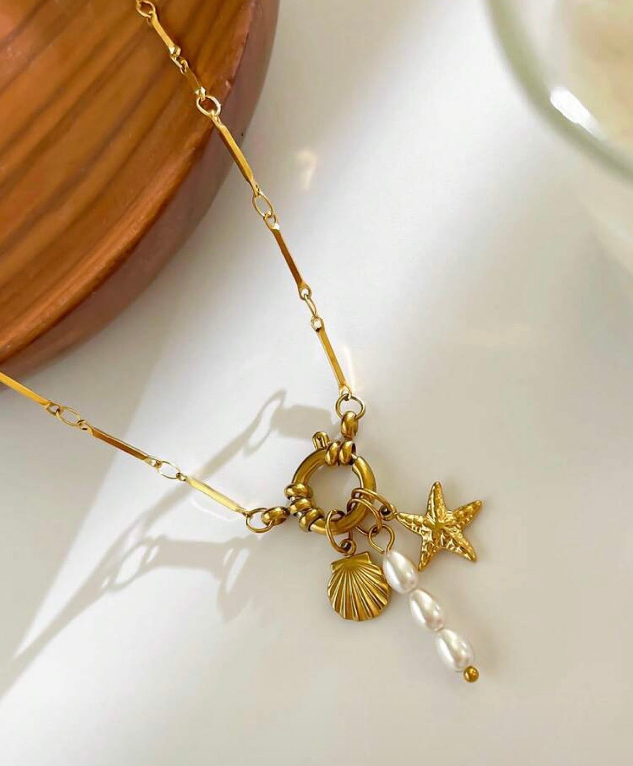 Golden Tides Charm Necklace