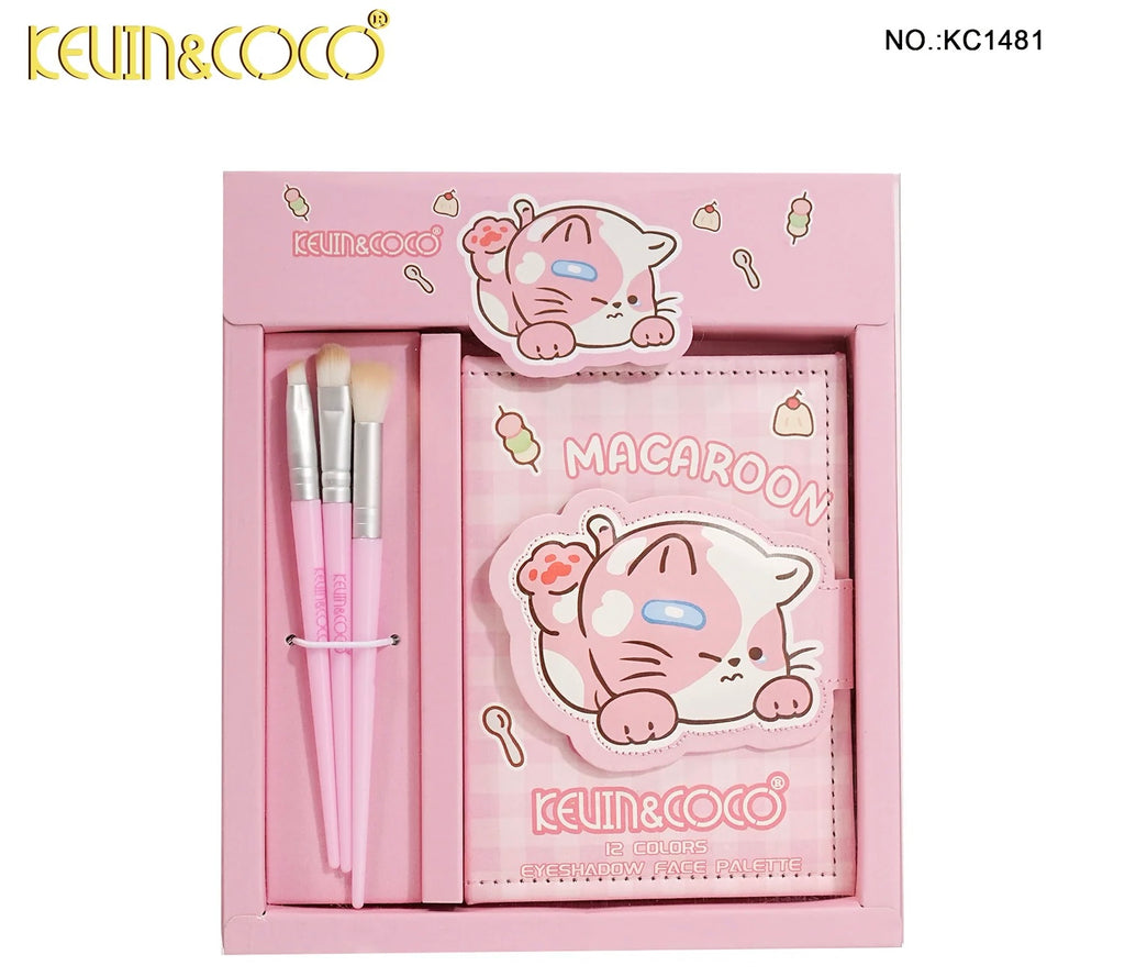 Kevin&Coco Macaroon Eyeshadow Palette + Brushes