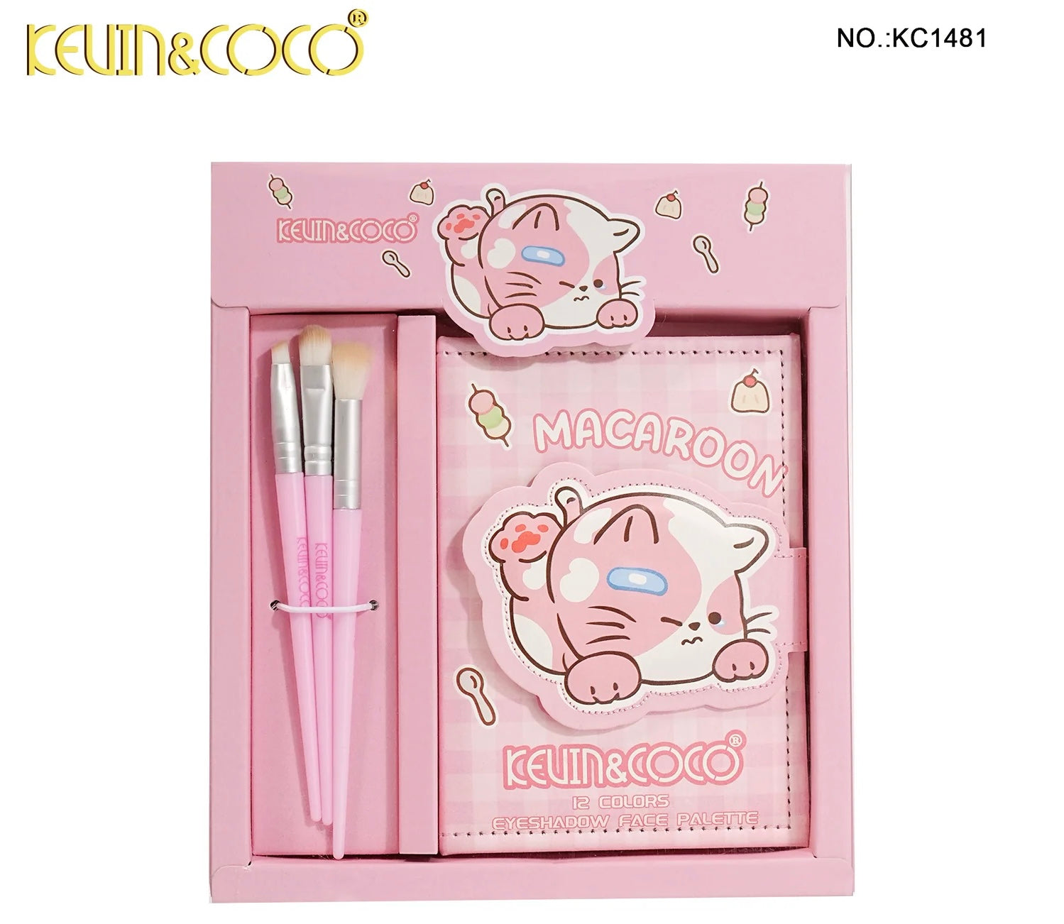 Kevin&Coco Macaroon Eyeshadow Palette + Brushes