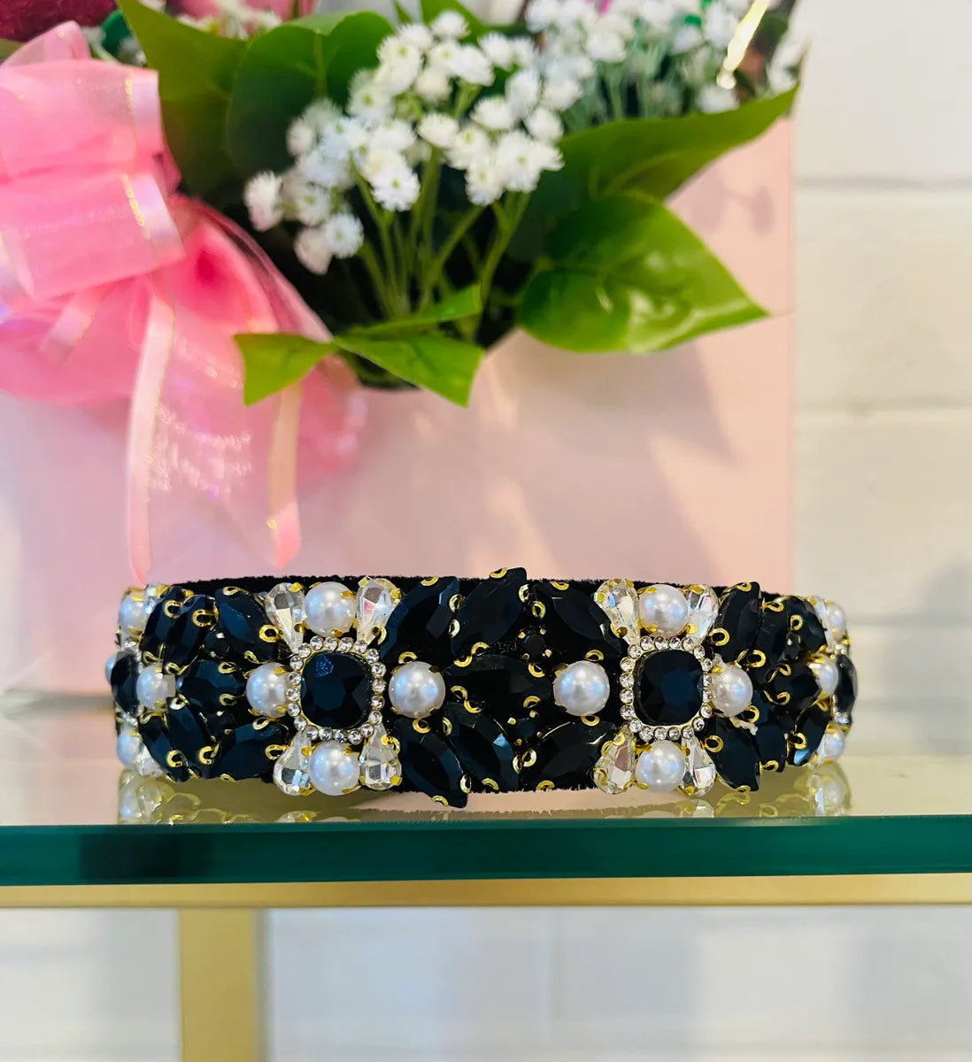 MIDNIGHT PEARL CROWN HEADBAND