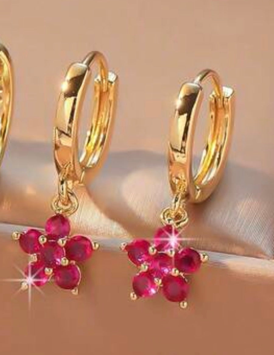 Daisy Flower Huggie Earrings