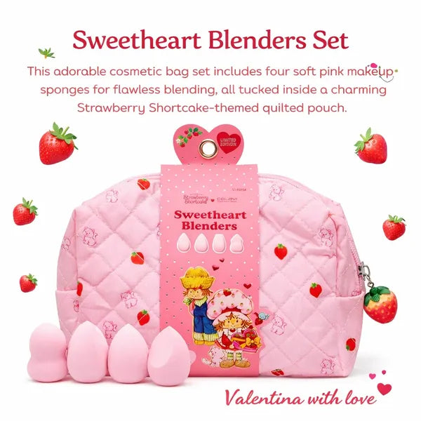 STRAWBERRY SWEETHEART COSMETIC BAG & BEAUTY BLENDER SET