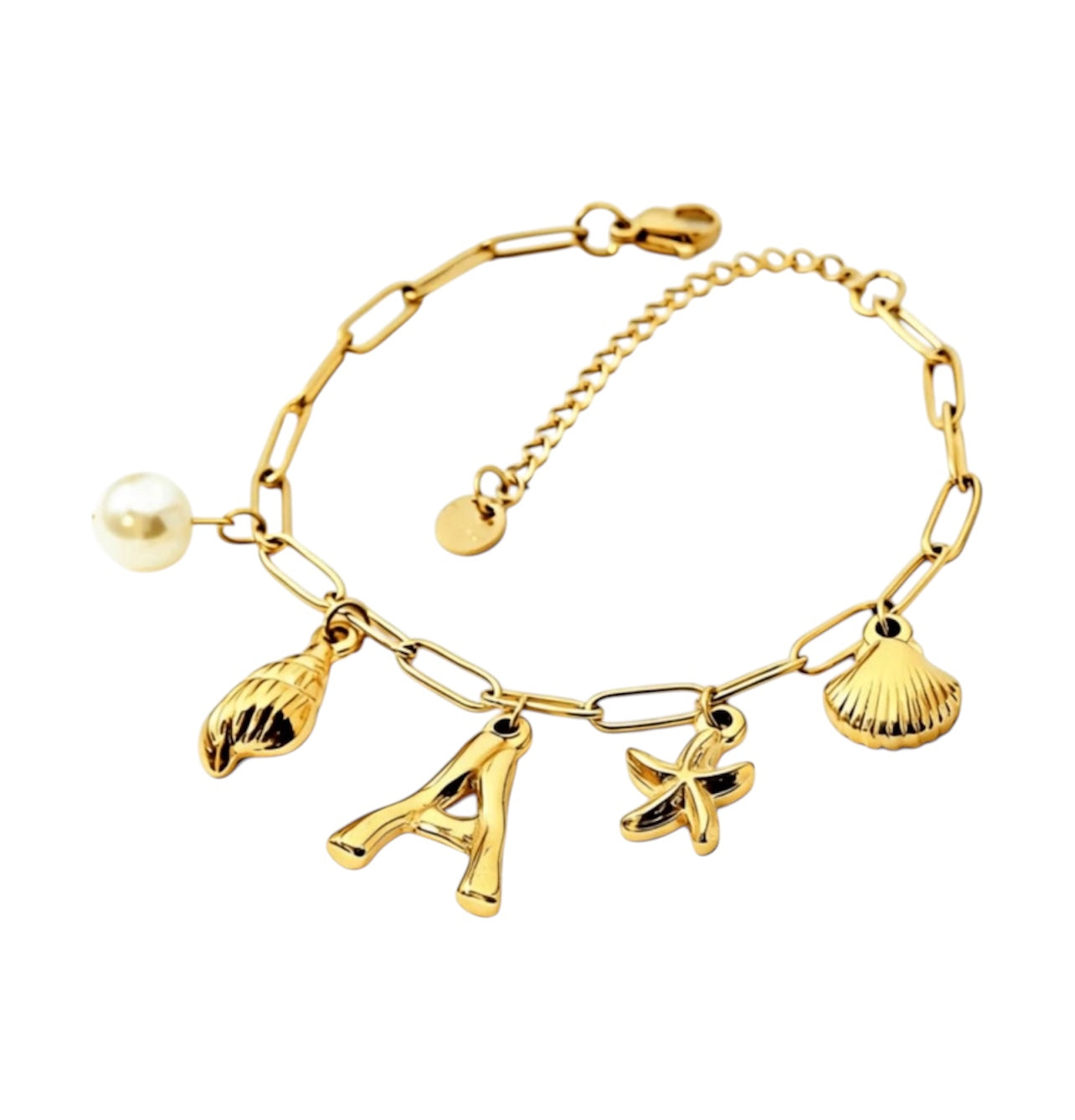 Shell Initial Bracelet