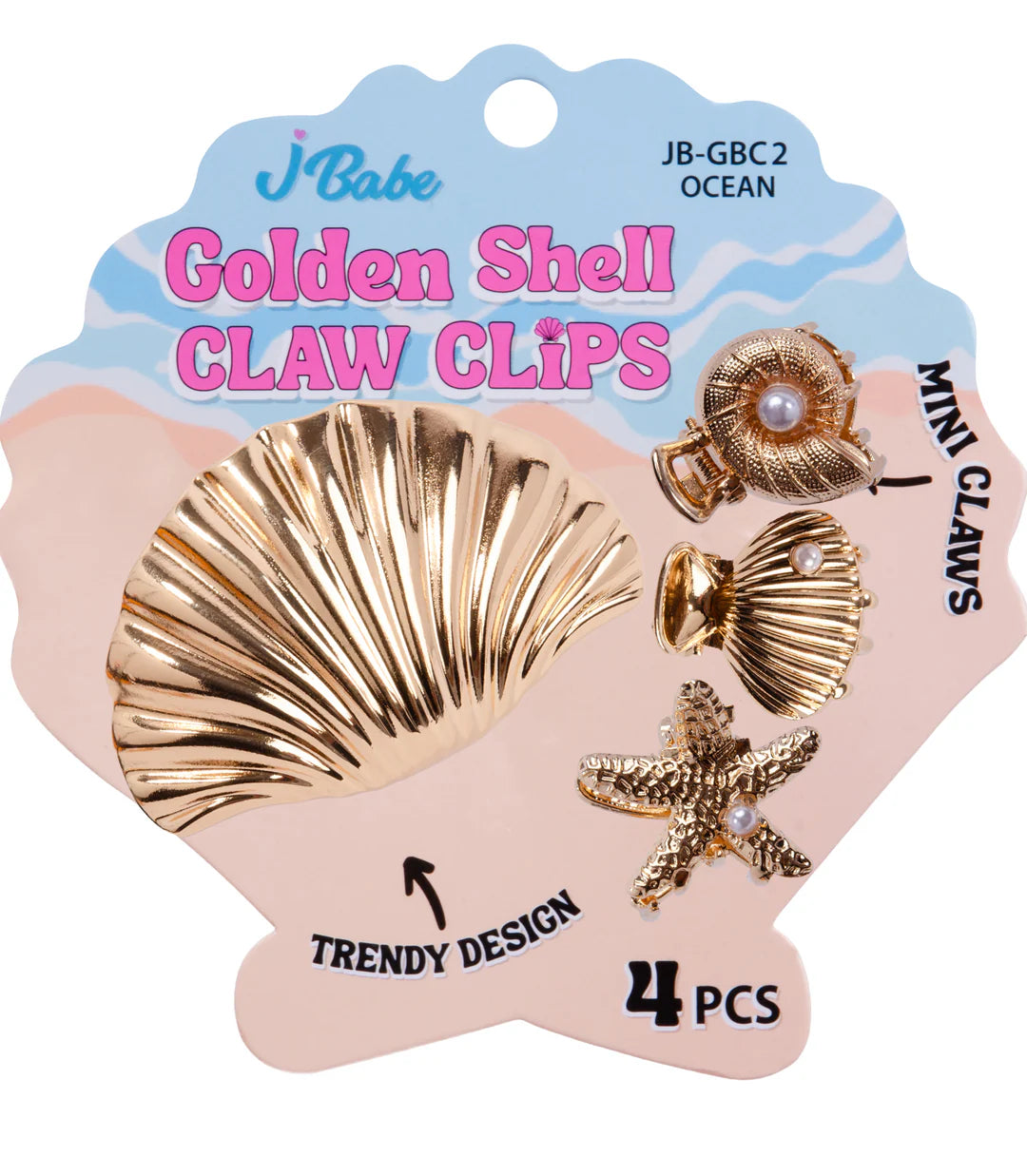 Golden Shell Claw Clips