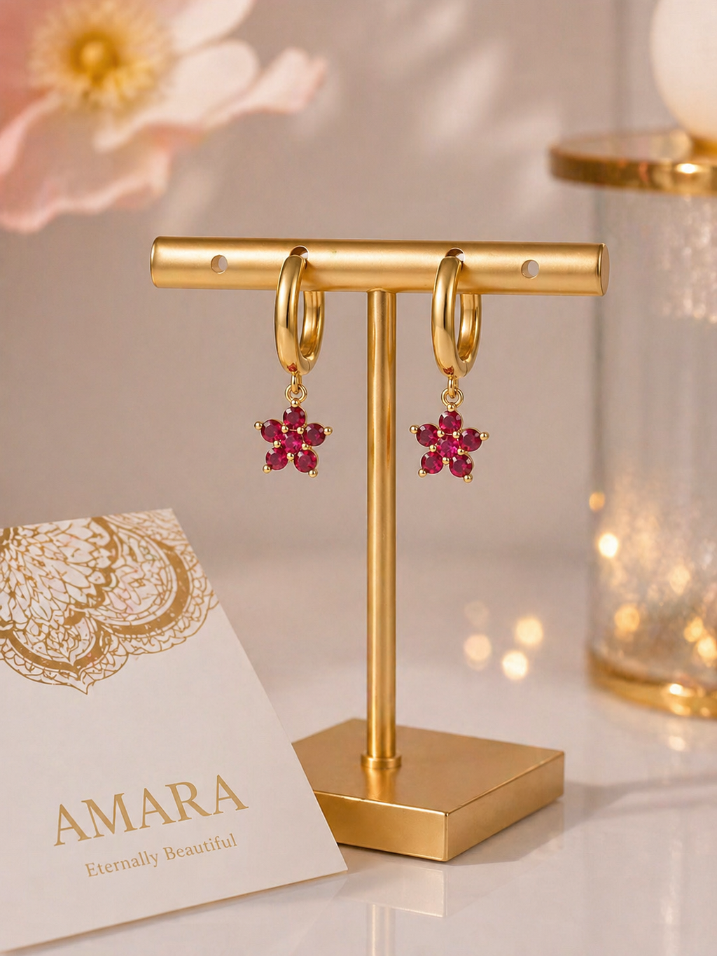 Daisy Flower Huggie Earrings