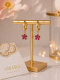 Daisy Flower Huggie Earrings