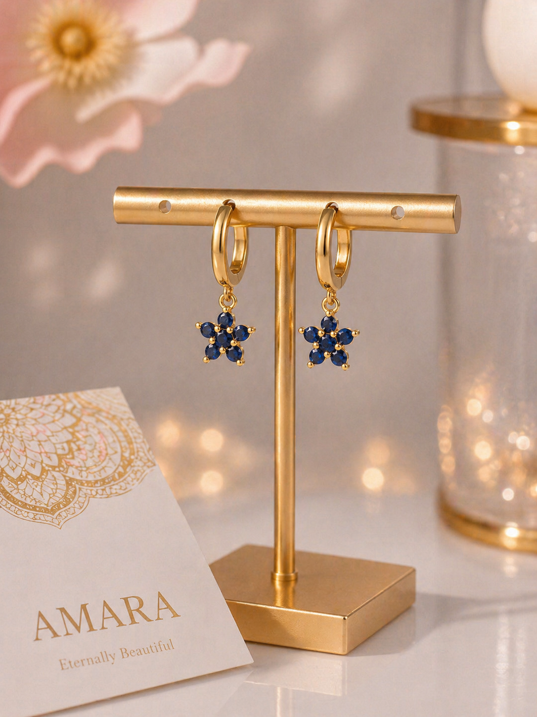 Daisy Flower Huggie Earrings