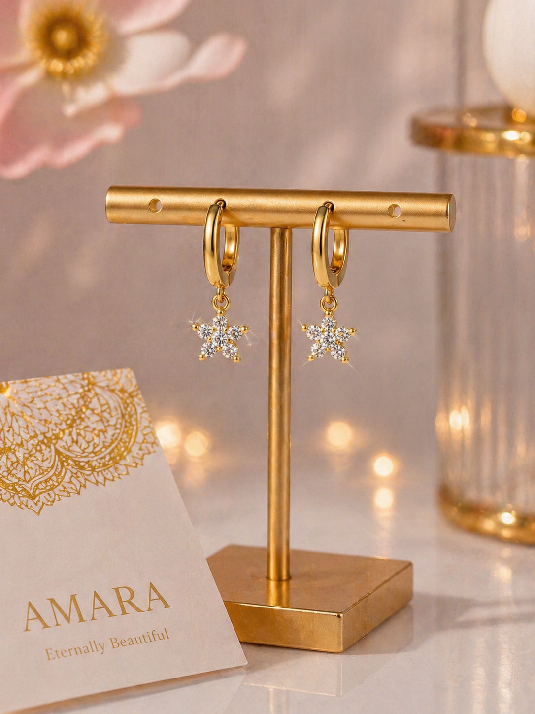 Daisy Flower Huggie Earrings