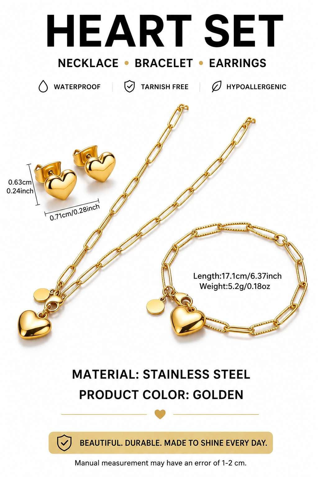 AMARA HEART SET 3pcs