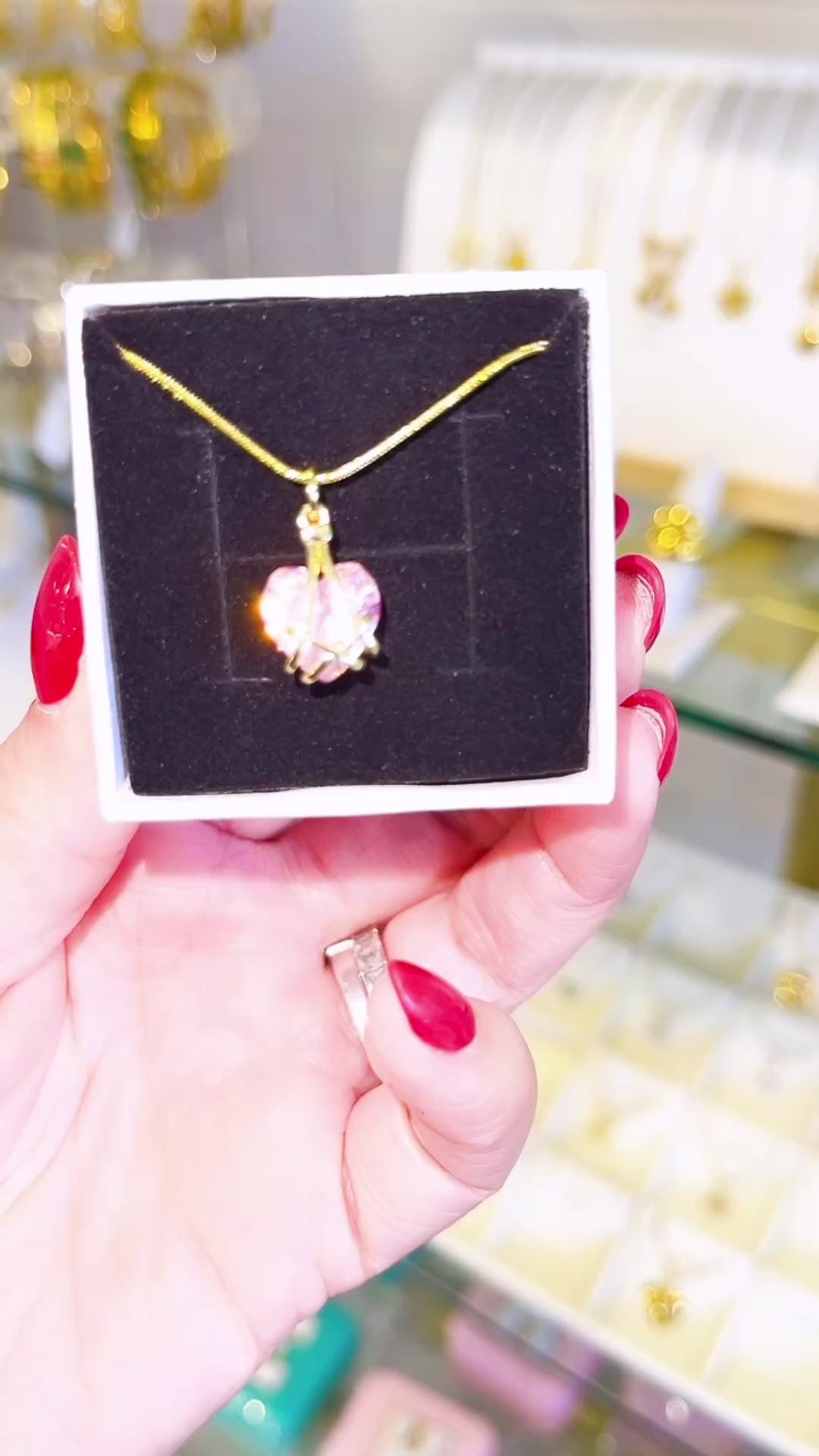 Pink Heart Charm Necklace