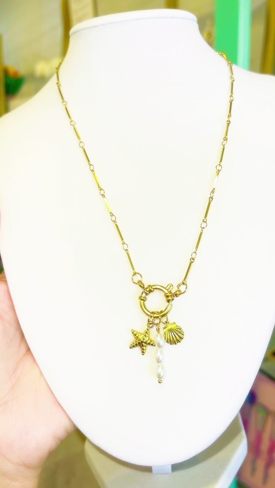 Golden Tides Charm Necklace