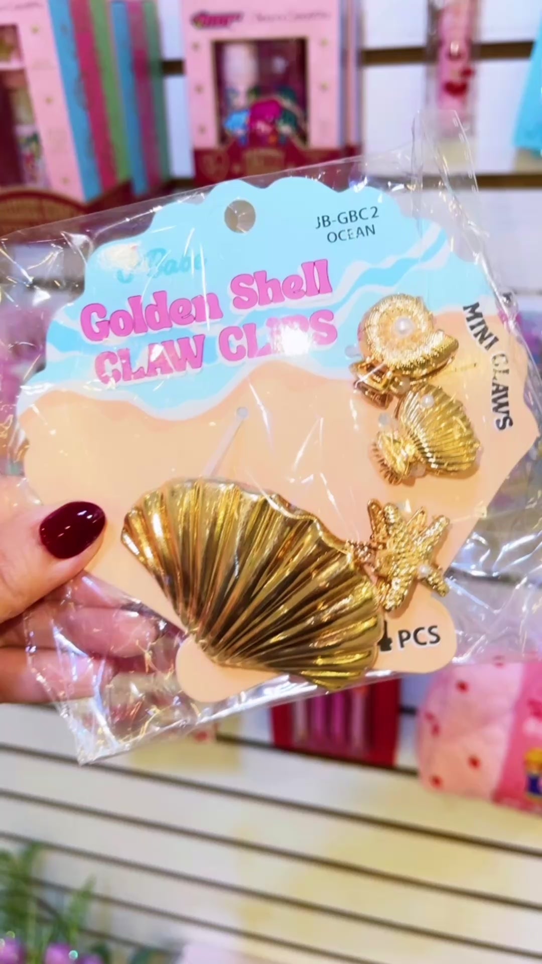 Golden Shell Claw Clips